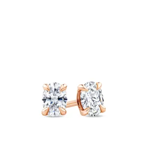 0.50ct Oval-Cut Lab Grown Diamond Stud Earrings in 9ct Rose Gold