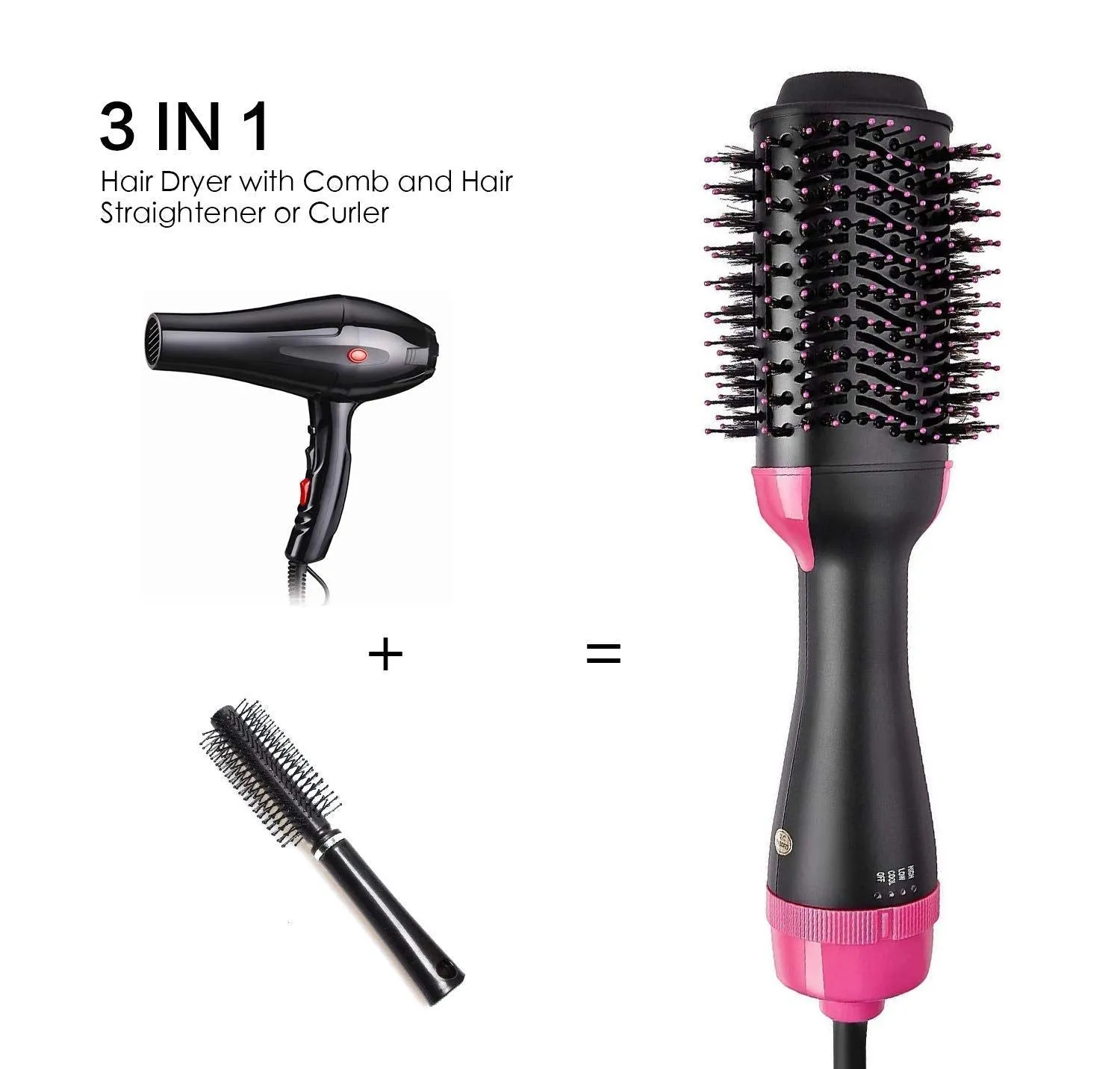 2 In 1 Multi-functional Hair Dryer & Rotating Volumizer