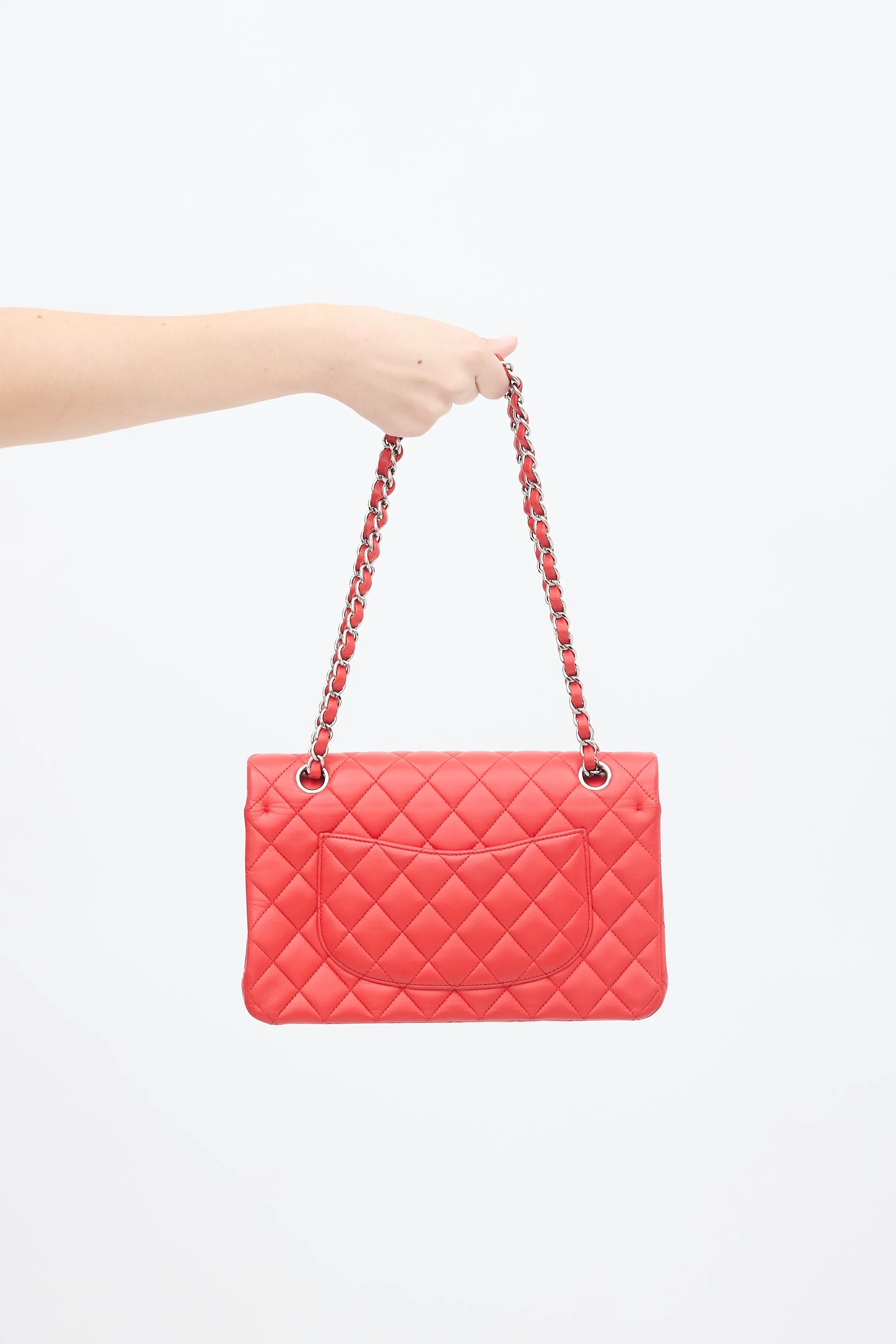 2016 Red Leather Medium Double Flap Bag