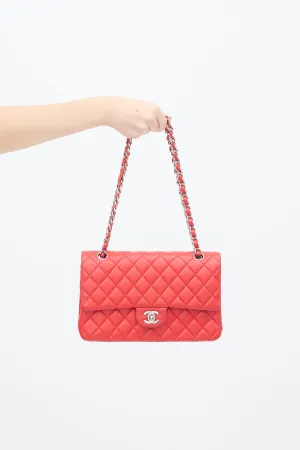 2016 Red Leather Medium Double Flap Bag