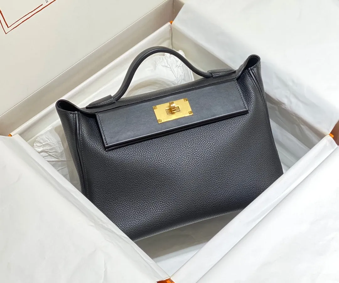 2024 29cm KELLY handmade handbag shoulder bag QWE1128 black