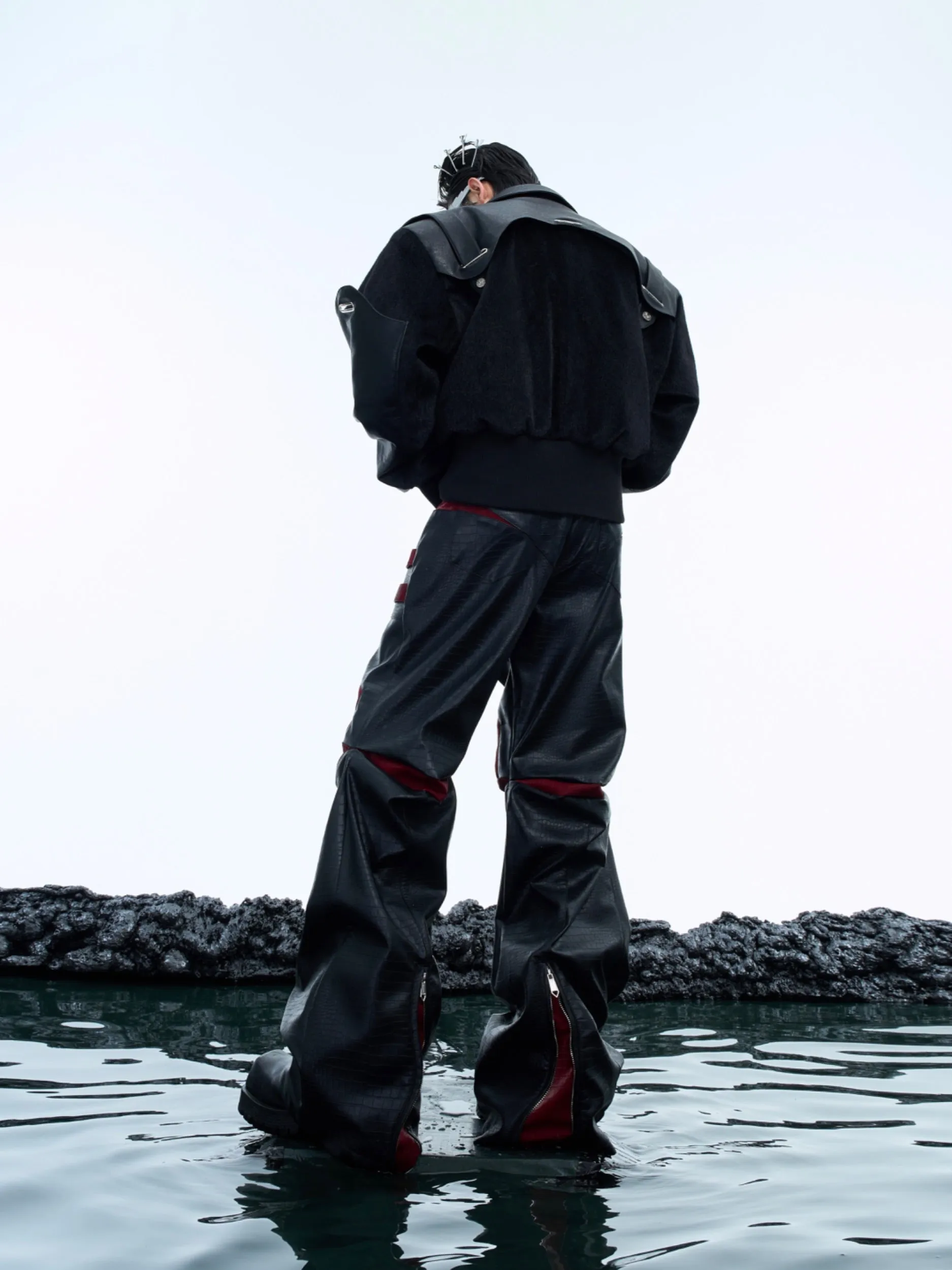 【24s Dec.】Deconstructed Heavy-duty Functional PU Leather Pants