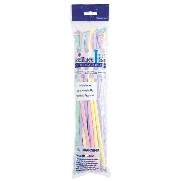 260 Latex Balloon Pack - Pastel Matte Assortment | 50 ct.