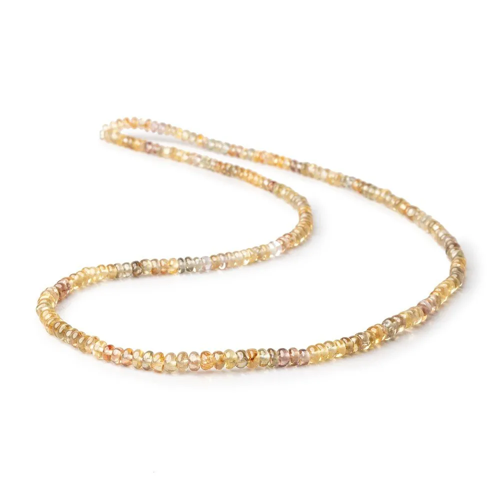 3-4mm Multi Color Golden Zircon Plain Rondelle Beads 17 inch 212 pieces AA