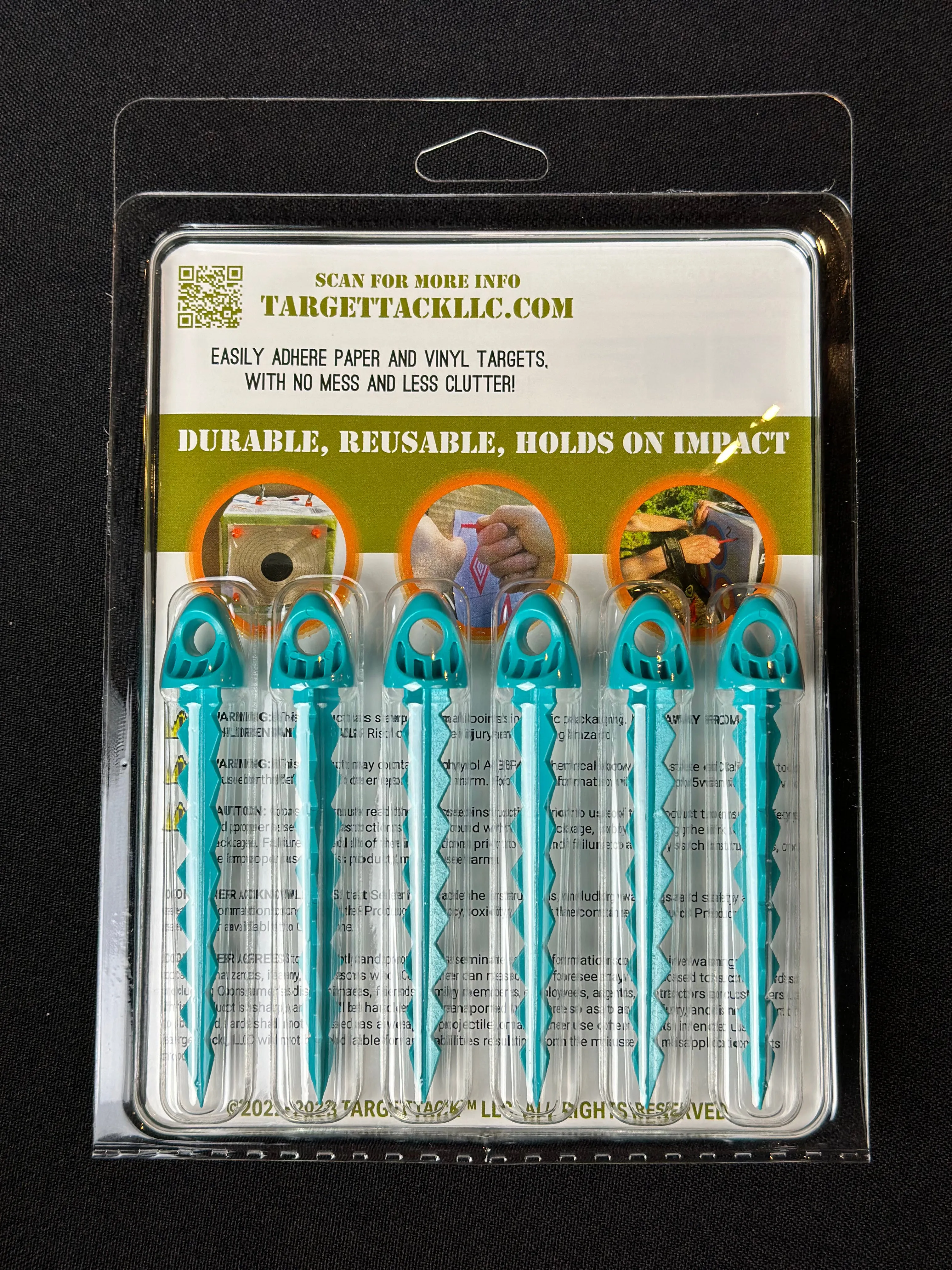 3-Inch 12-Pack of TargetTacks® Teal