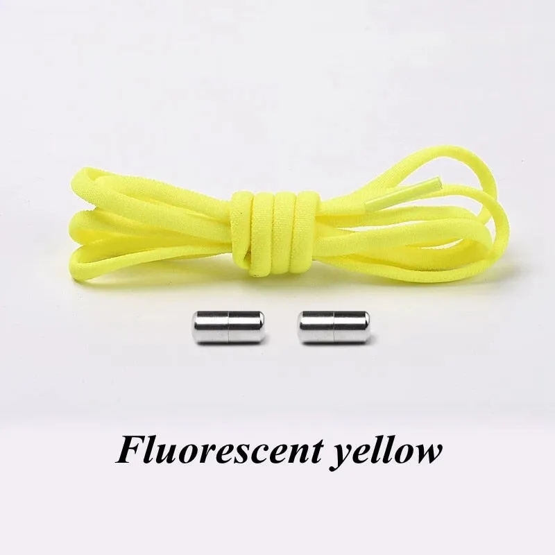 3 Pairs Elastic No tie Shoe laces Round Locking Elastic Shoelaces Kids Adult Running Sneakers Shoelace Lazy Laces 19 Color