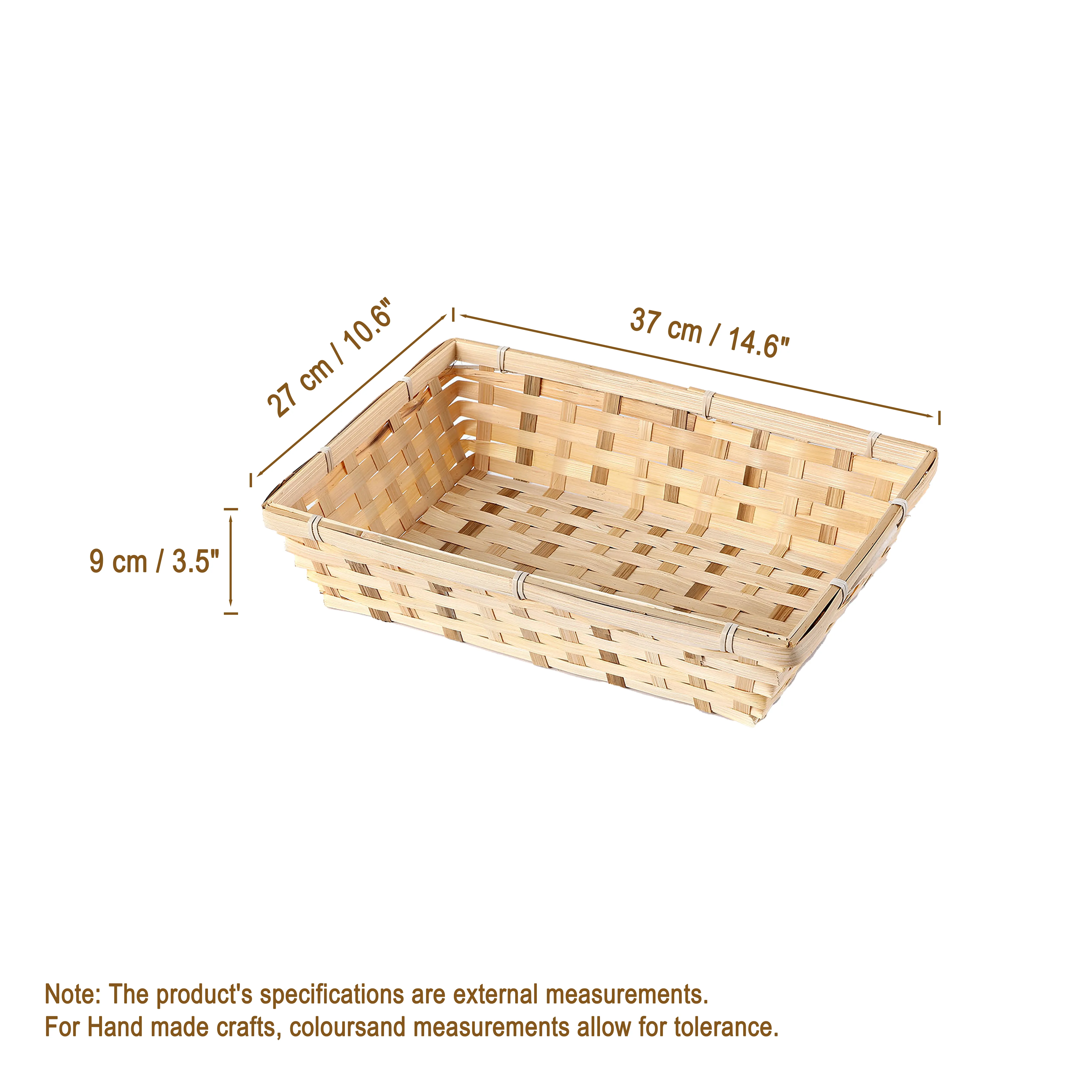 37cm Bamboo Packing Basket Tray