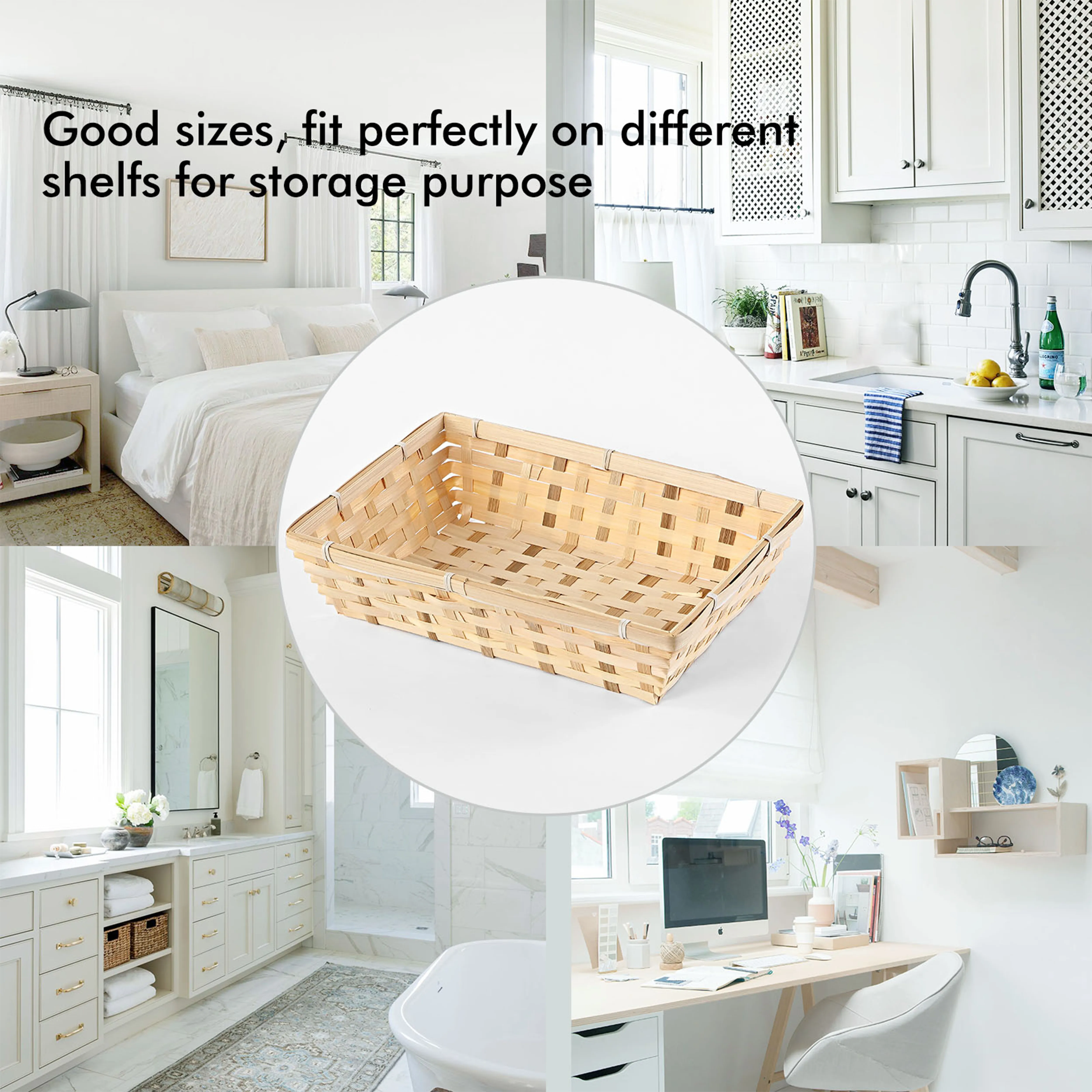 37cm Bamboo Packing Basket Tray