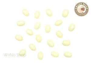4 x 6mm Beige Candy Half Oval Flat Back Acrylic Cabochon Nail Art- 15 pcs