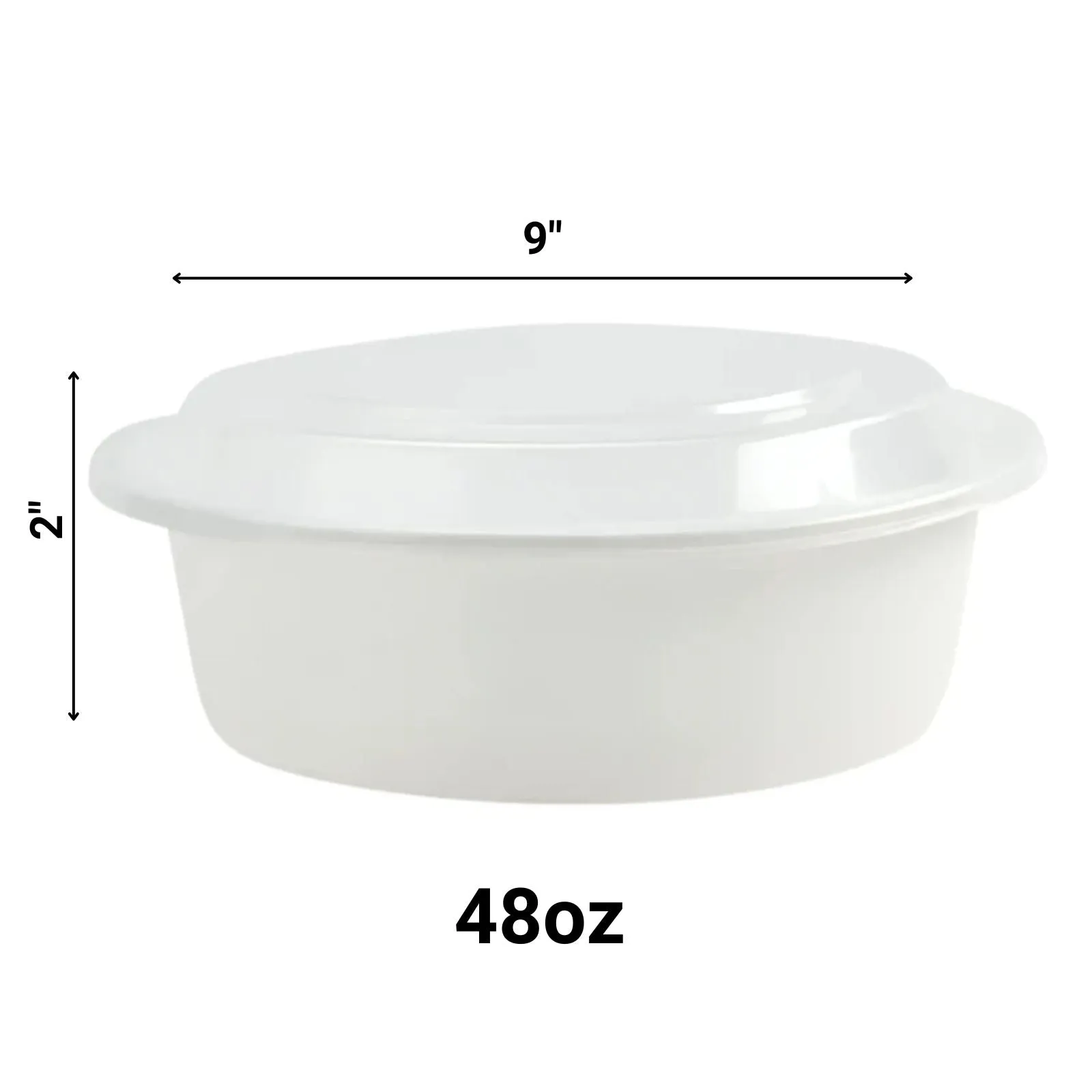 48oz Extra Strong Quality White Round Disposable Meal Prep/ Bento Box Container