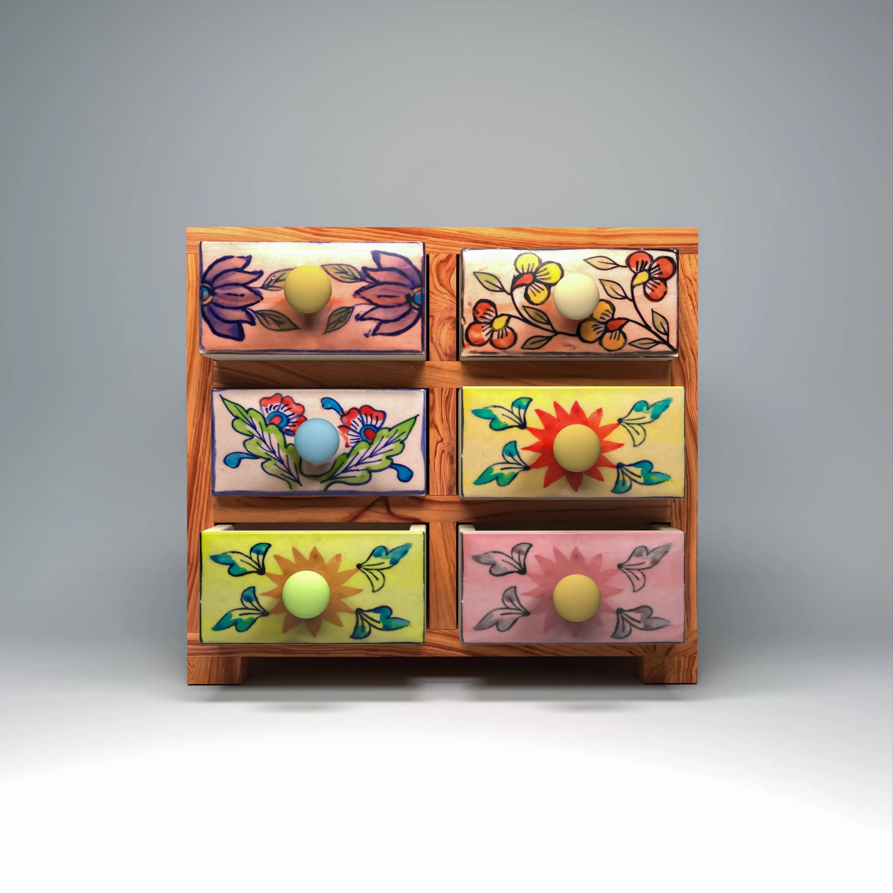 6 drawer wide tower ceramic organizer