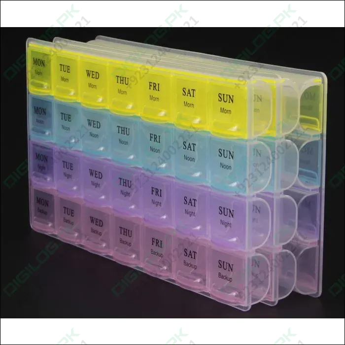 7 Days Weekly 28 Slots Travel Pill Box Organizer And Medicine Holder Case Medicine Organizer