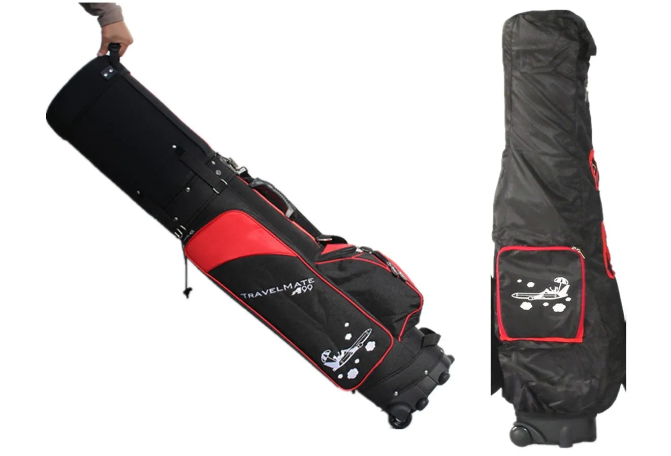 A99Golf Travel Mate III with SKIN CarryOn Wheeled Cover W. TSA Lock Air Porter Golf Travel Bag cart Bag Hybrid Travel Bag