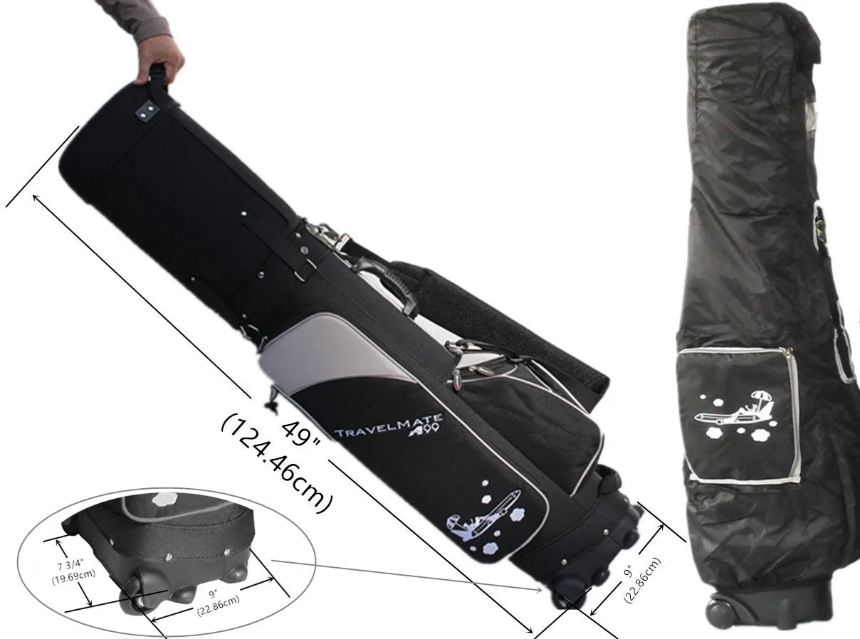 A99Golf Travel Mate III with SKIN CarryOn Wheeled Cover W. TSA Lock Air Porter Golf Travel Bag cart Bag Hybrid Travel Bag