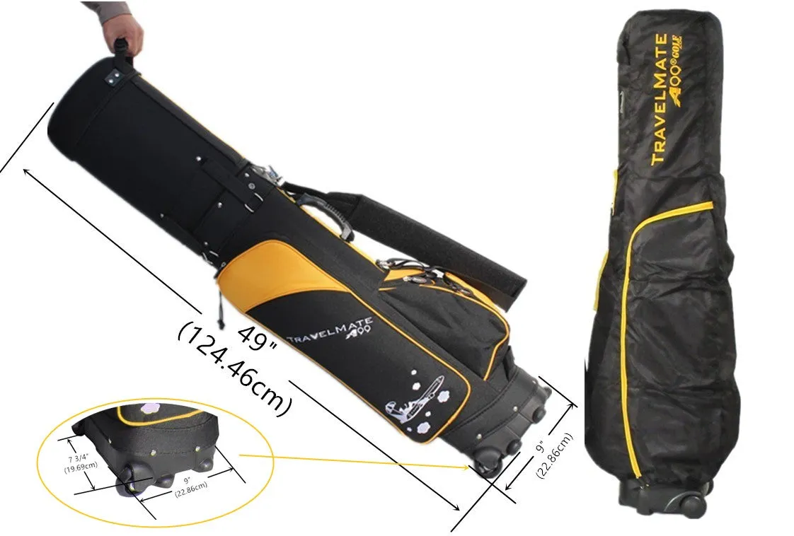 A99Golf Travel Mate III with SKIN CarryOn Wheeled Cover W. TSA Lock Air Porter Golf Travel Bag cart Bag Hybrid Travel Bag