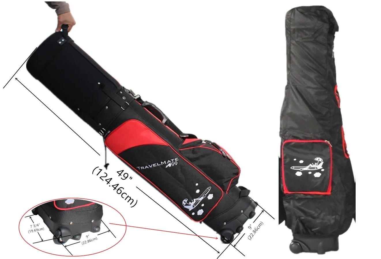 A99Golf Travel Mate III with SKIN CarryOn Wheeled Cover W. TSA Lock Air Porter Golf Travel Bag cart Bag Hybrid Travel Bag