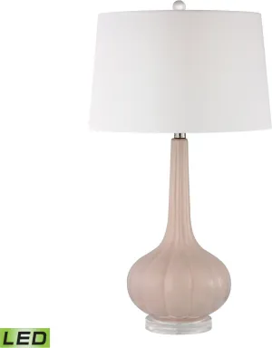 Abbey Lane Ceramic Led Table Lamp In Pastel Pink