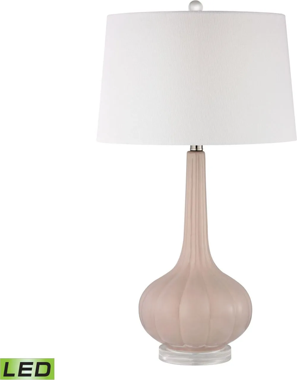 Abbey Lane Ceramic Led Table Lamp In Pastel Pink