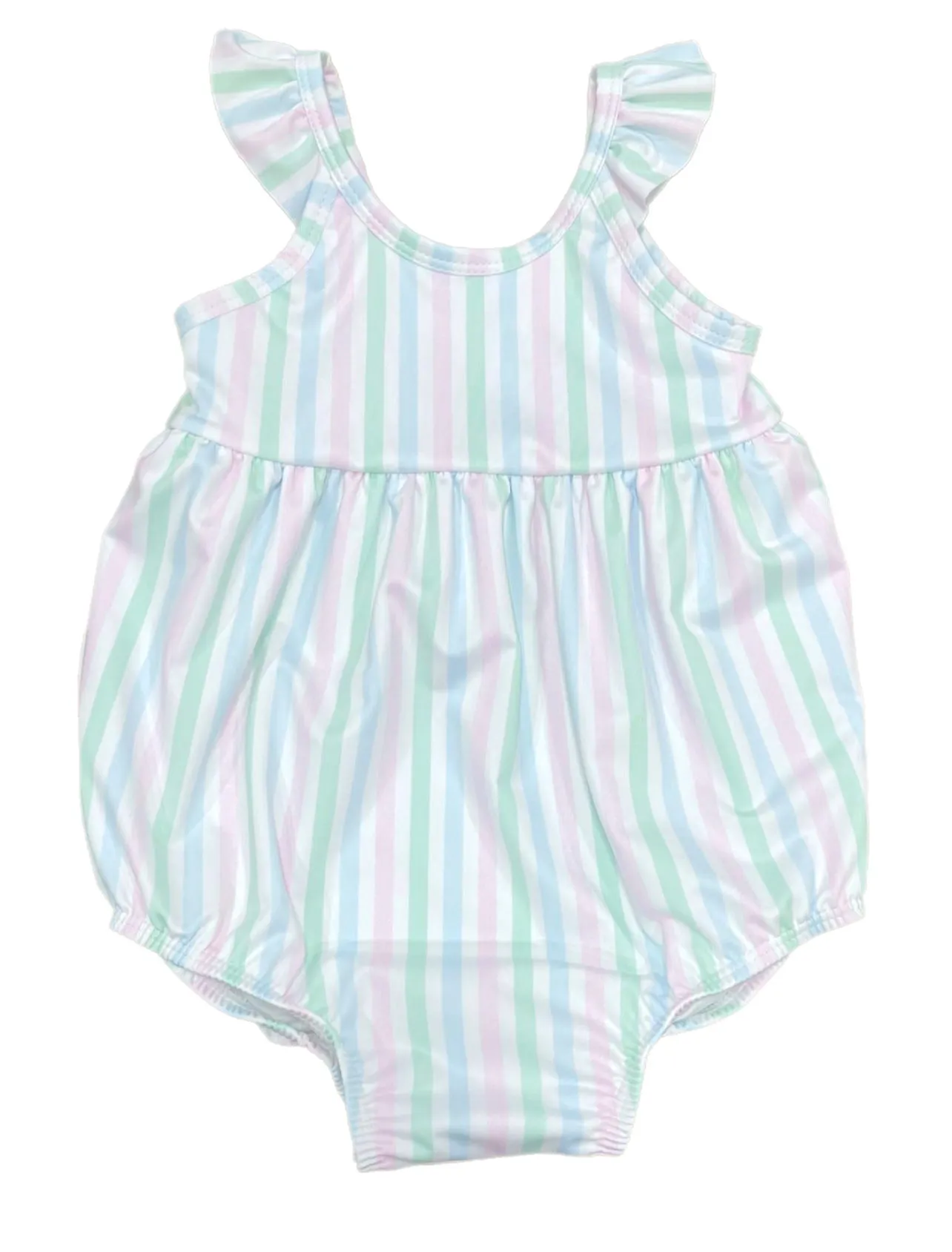 Abby Bubble One Piece Swim- Pastel Stripe
