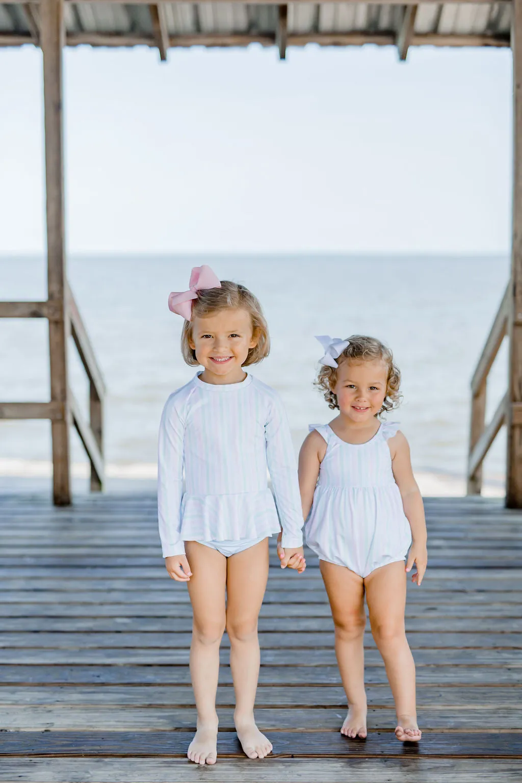 Abby Bubble One Piece Swim- Pastel Stripe