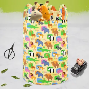 African Animals D1 Foldable Open Storage Bin | Organizer Box, Toy Basket, Shelf Box, Laundry Bag | Canvas Fabric