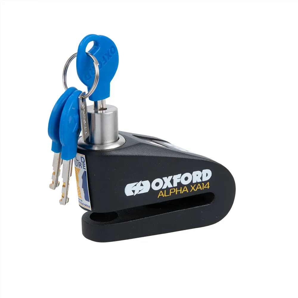 Aprilia Dorsoduro 1200 Oxford LK218 Alpha XA14 Motorcycle Alarm Motorbike Disc Lock Black