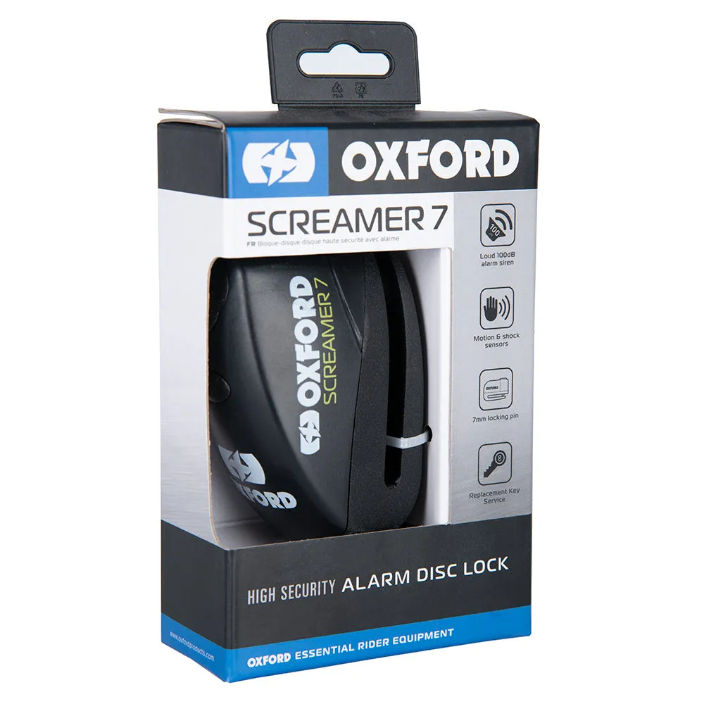Aprilia Dorsoduro 1200 Oxford LK289 Screamer 7 Disc Lock Alarm Motorcycle Motorbike Security Black