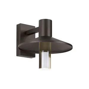 Ash 12 In. LED Lo-Output Outdoor Wall Sconce 619 Lumens 2700K Button Photocontrol Surge Protection Bronze Finish Clear Cylinder