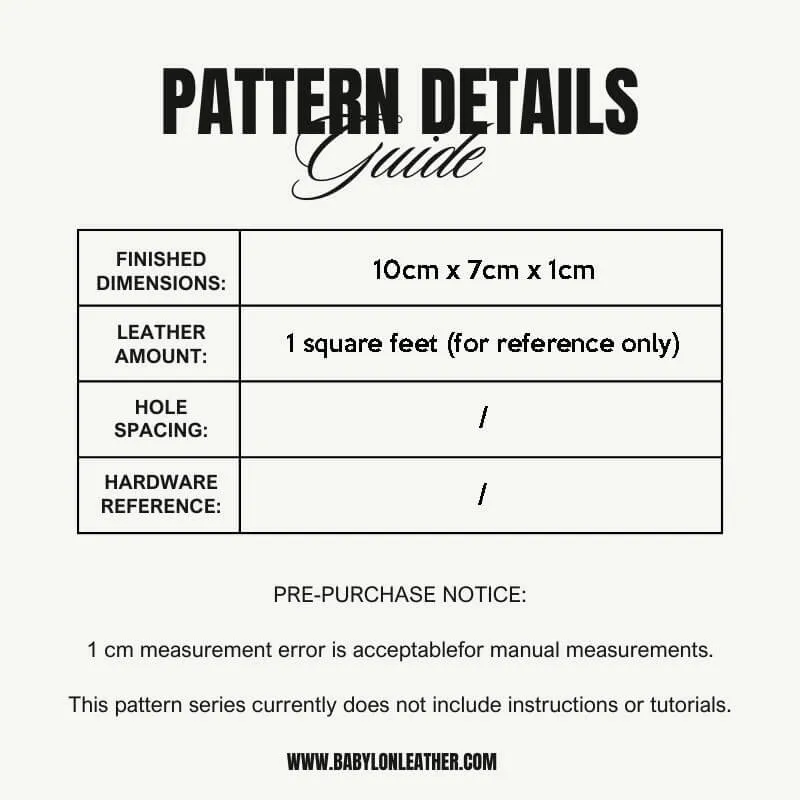 BABYLON™ Card & ID Holder Leather Craft Pattern AAB-01