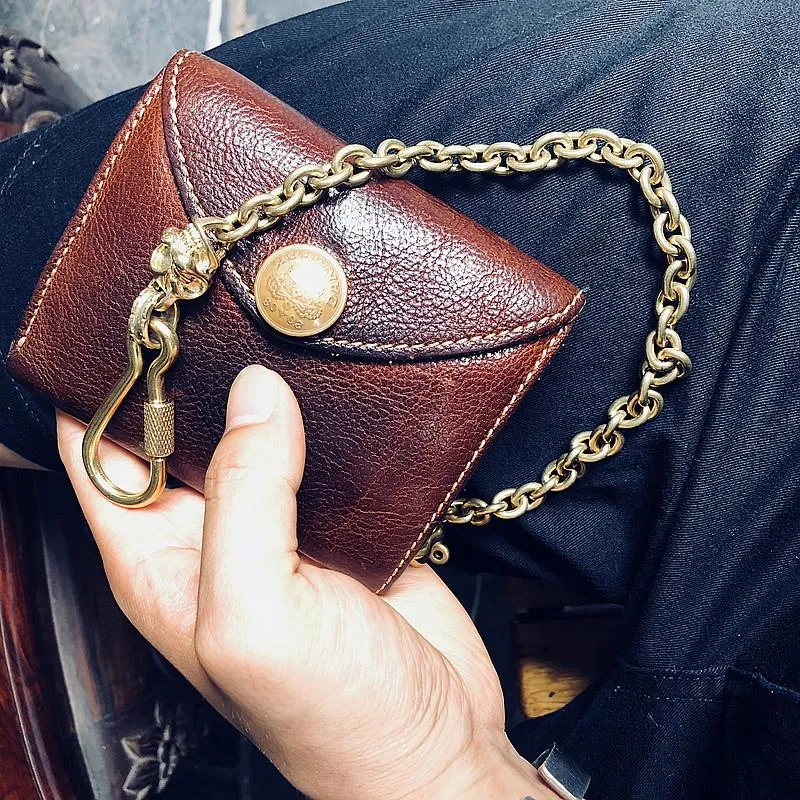 Badass Brass Copper Skull Mens Pants Chain Biker Wallet Chain 18‘â€?jeans chain jean chain For Men