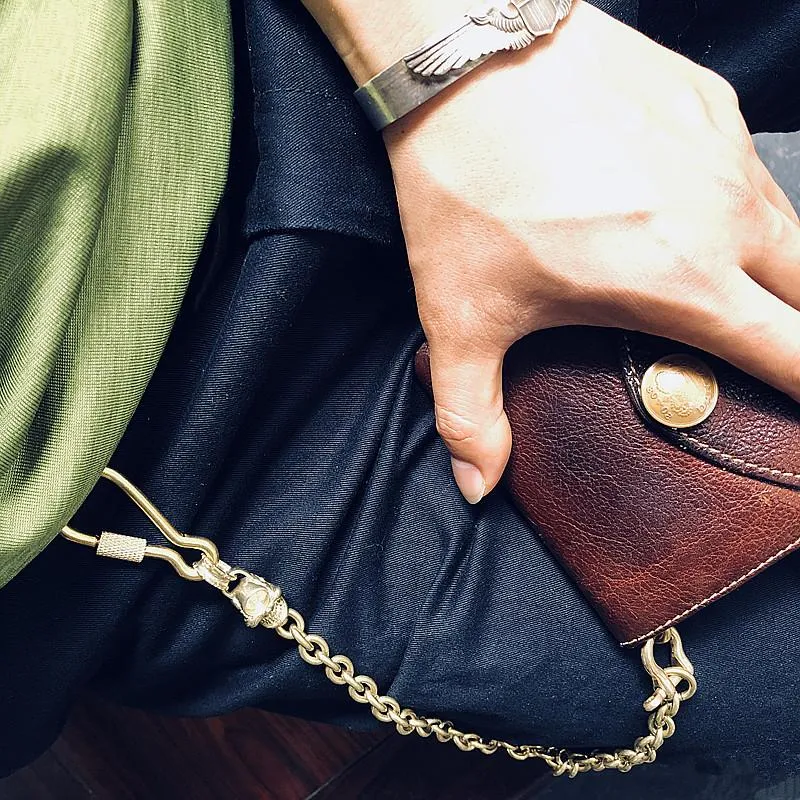 Badass Brass Copper Skull Mens Pants Chain Biker Wallet Chain 18‘â€?jeans chain jean chain For Men