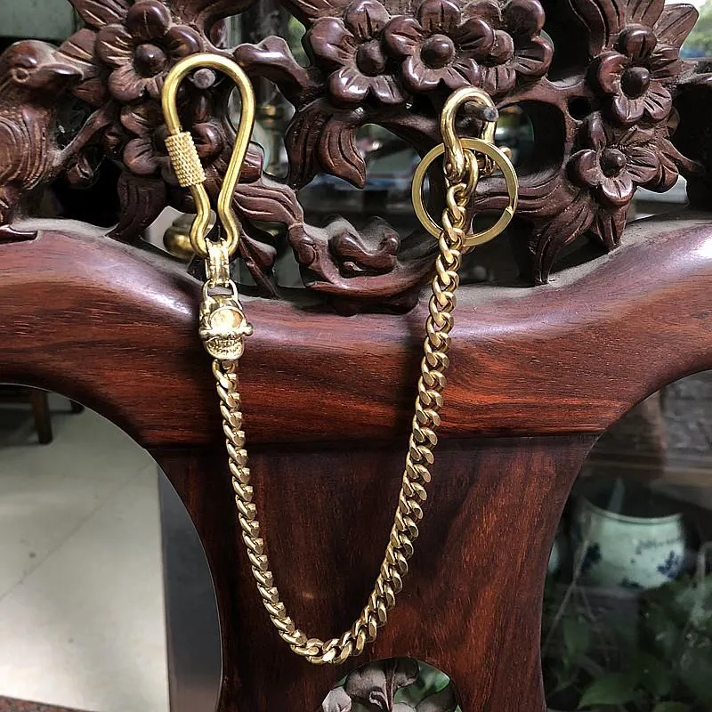 Badass Brass Copper Skull Mens Pants Chain Biker Wallet Chain 18‘â€?jeans chain jean chain For Men