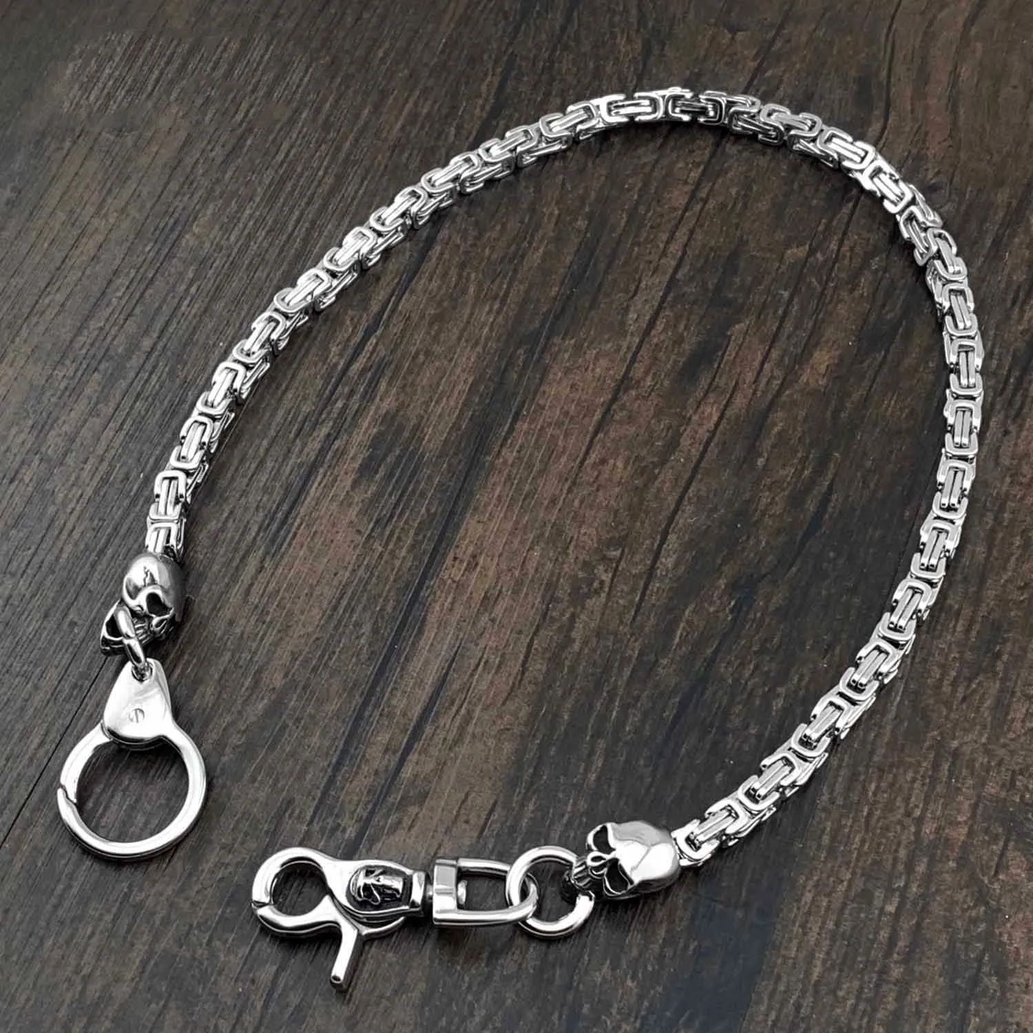 Badass Silver Long Skull Biker Wallet CHain Jeans Chain Jean Chain Pants Chain Wallet CHain For Men