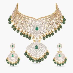 Bahaar Grand CZ Silver Choker Set
