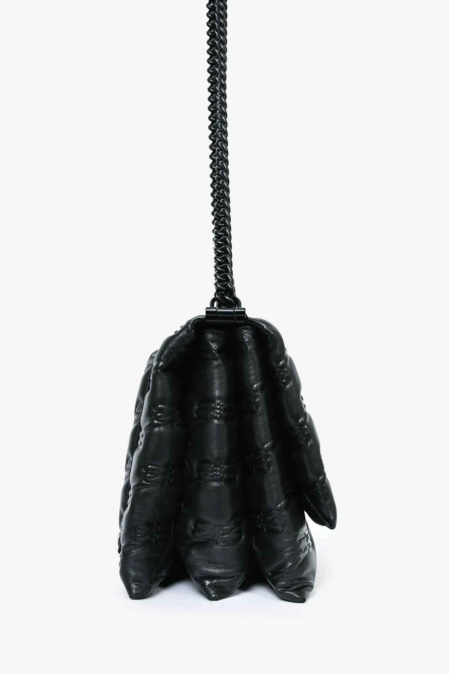 Balenciaga Black Embossed Leather Medium Triplet Shoulder Bag