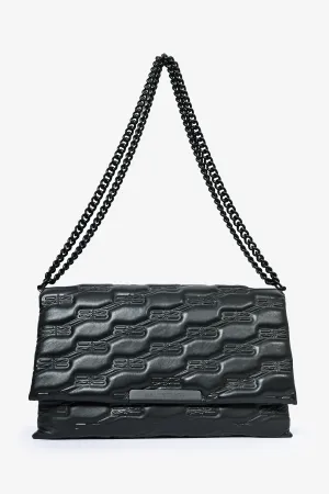 Balenciaga Black Embossed Leather Medium Triplet Shoulder Bag