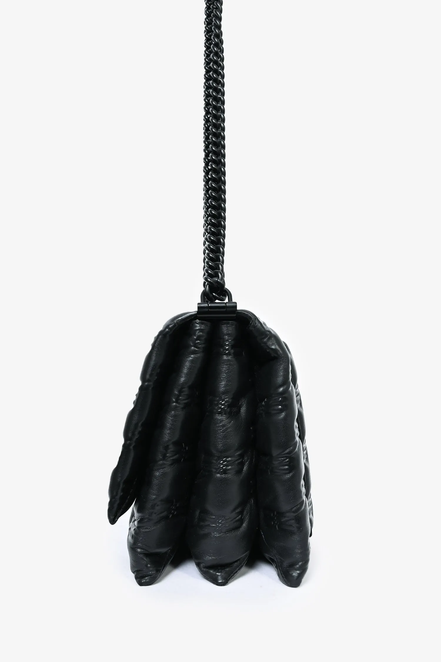 Balenciaga Black Embossed Leather Medium Triplet Shoulder Bag