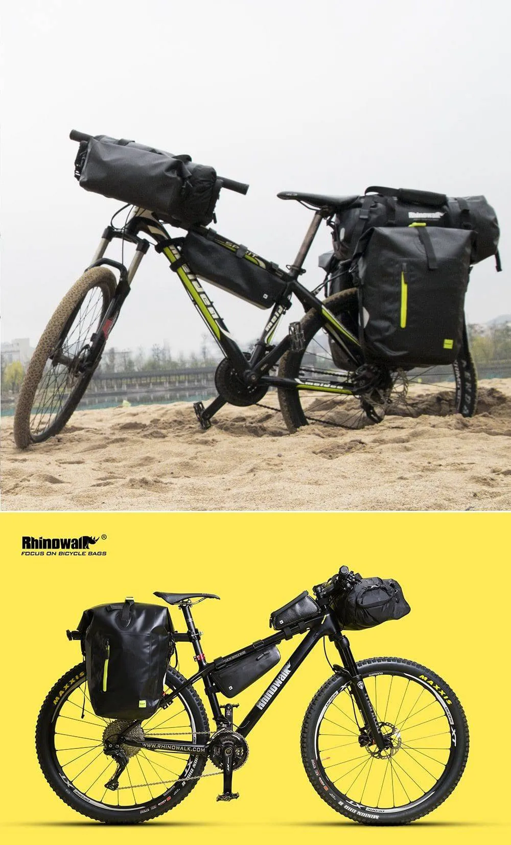 Bicycle Bike Packing Panniers Rhinowalk 25L Waterproof
