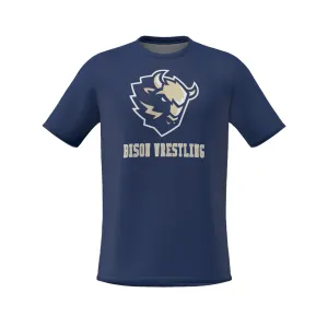 BISON WRESTLING - NAVY T-SHIRT