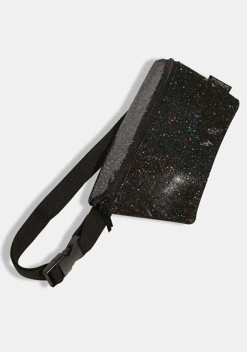 Black Glam Glitter Fanny Pack