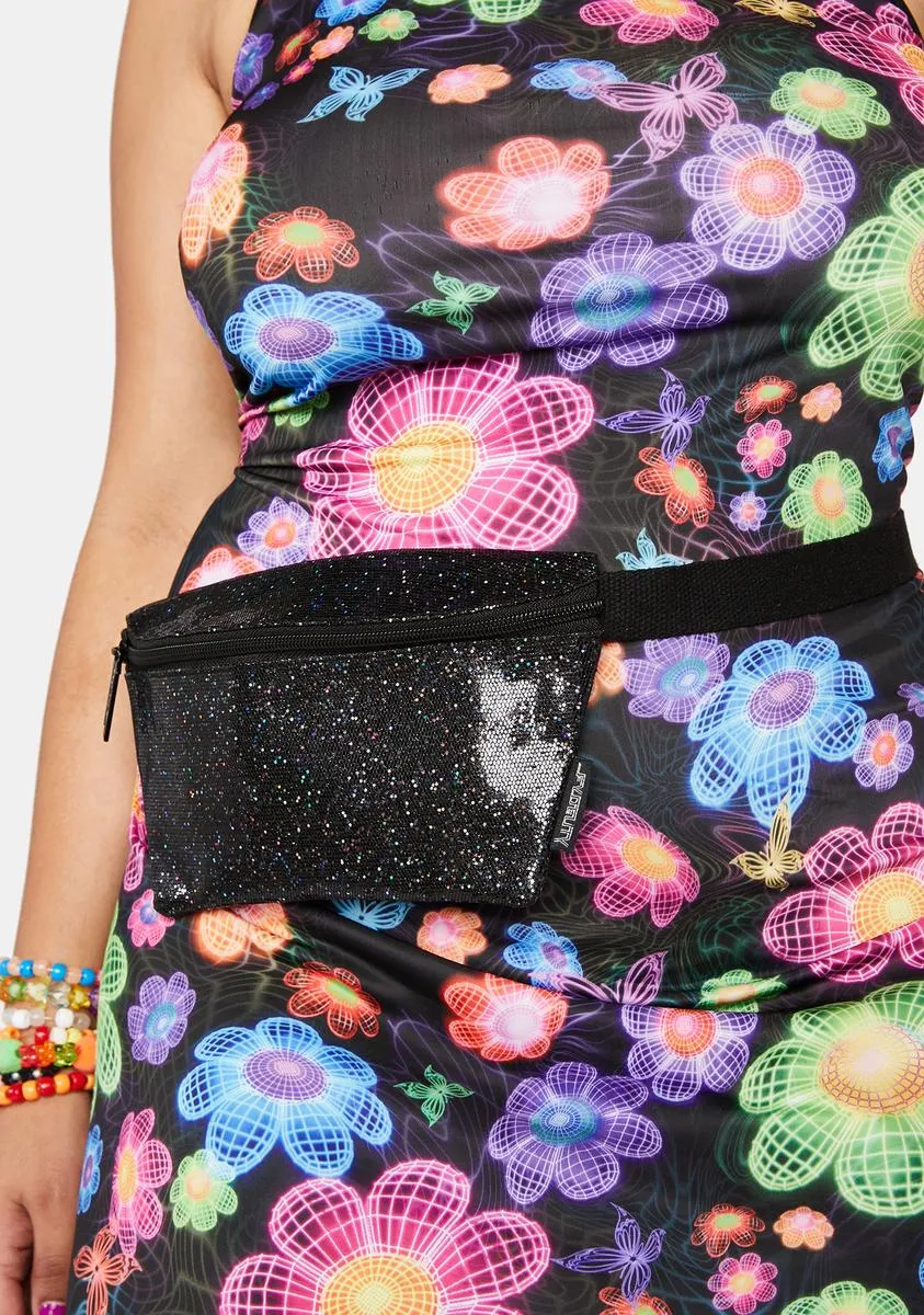 Black Glam Glitter Fanny Pack