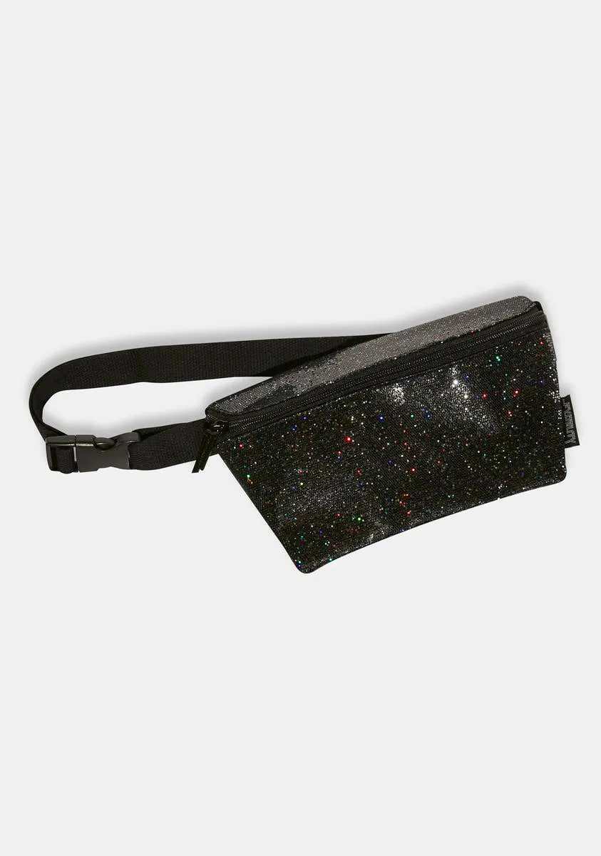 Black Glam Glitter Fanny Pack