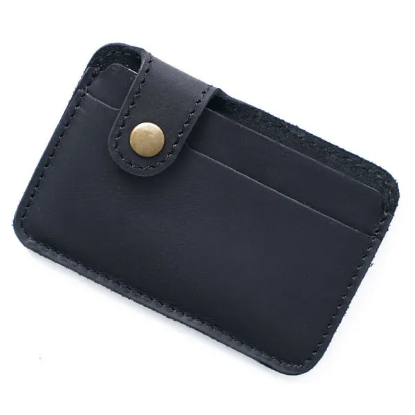 Black Grained Leather Card Holder 黑色真牛皮信用卡套 CH19021