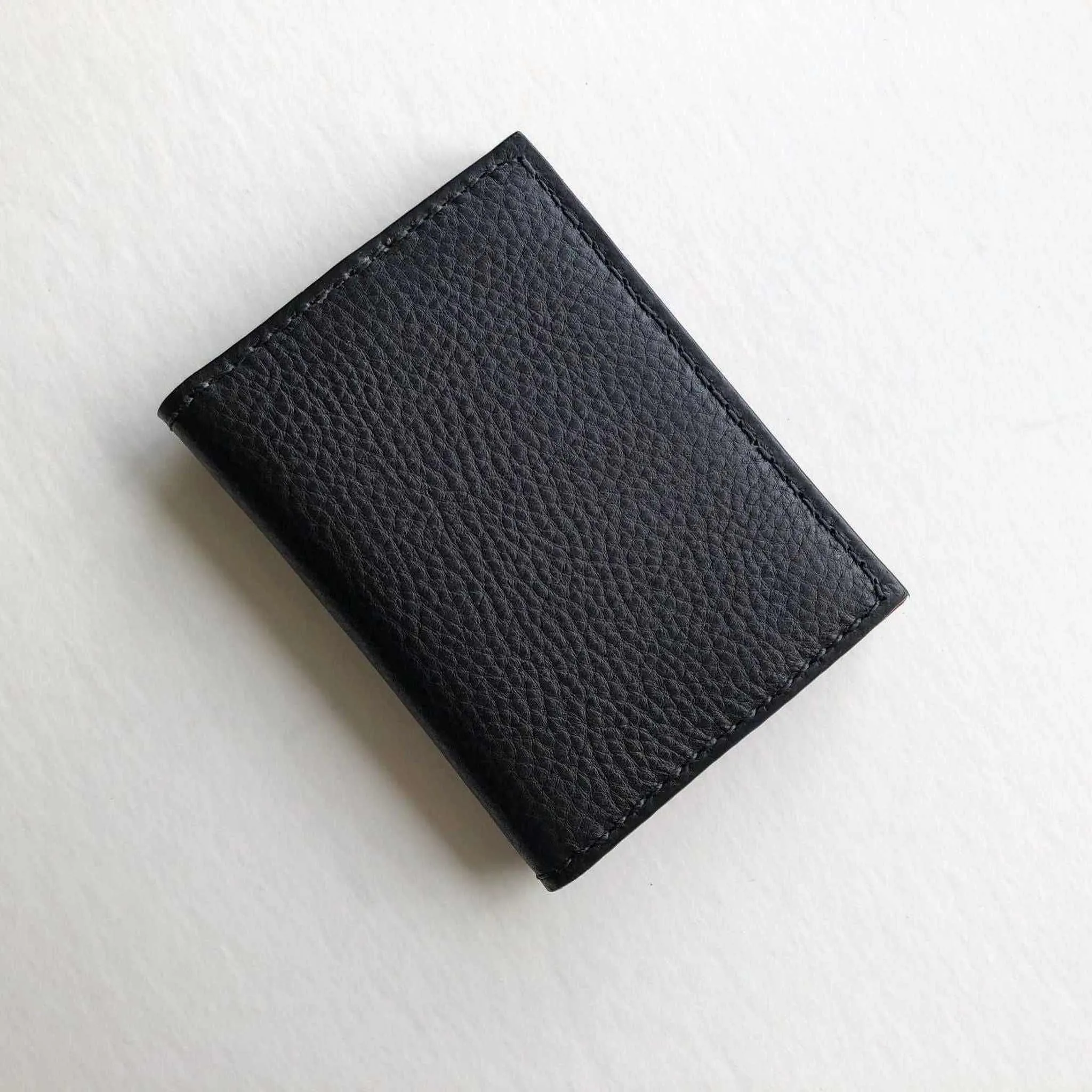 Black Leather Bifold Card Wallet