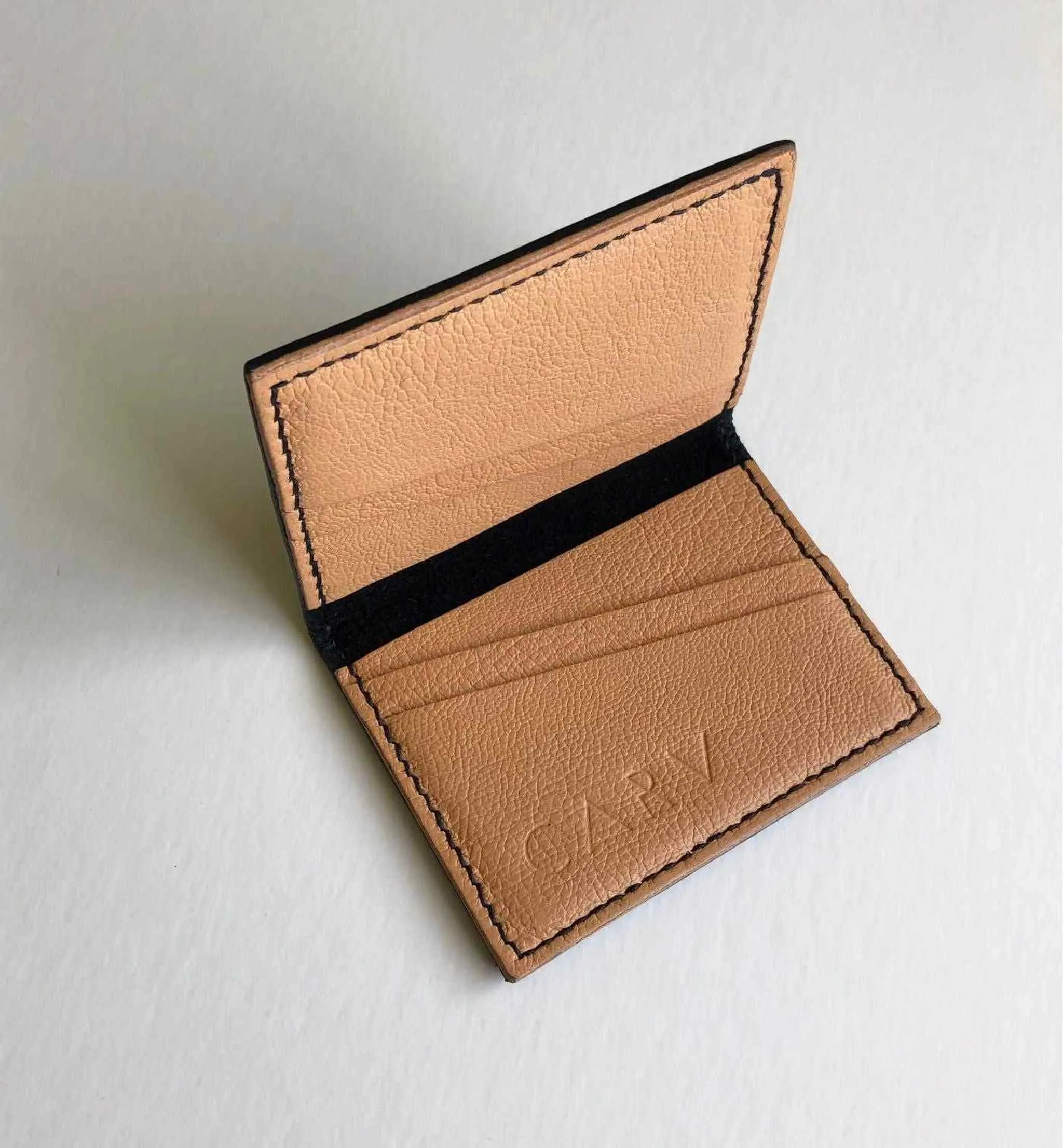 Black Leather Bifold Card Wallet