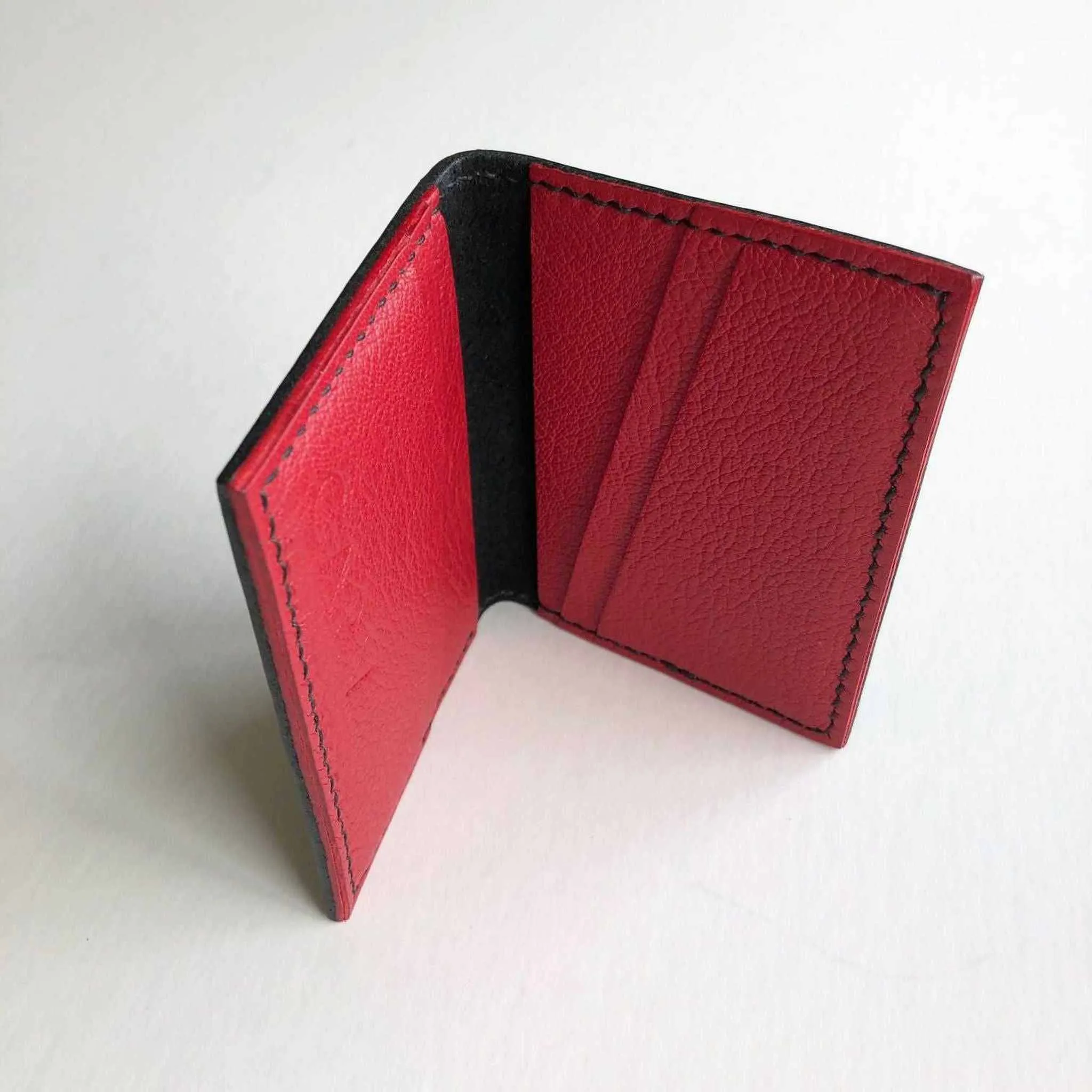 Black Leather Bifold Card Wallet