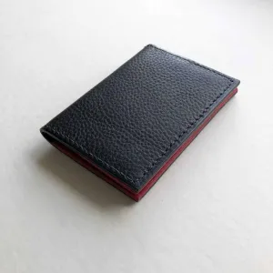 Black Leather Bifold Card Wallet