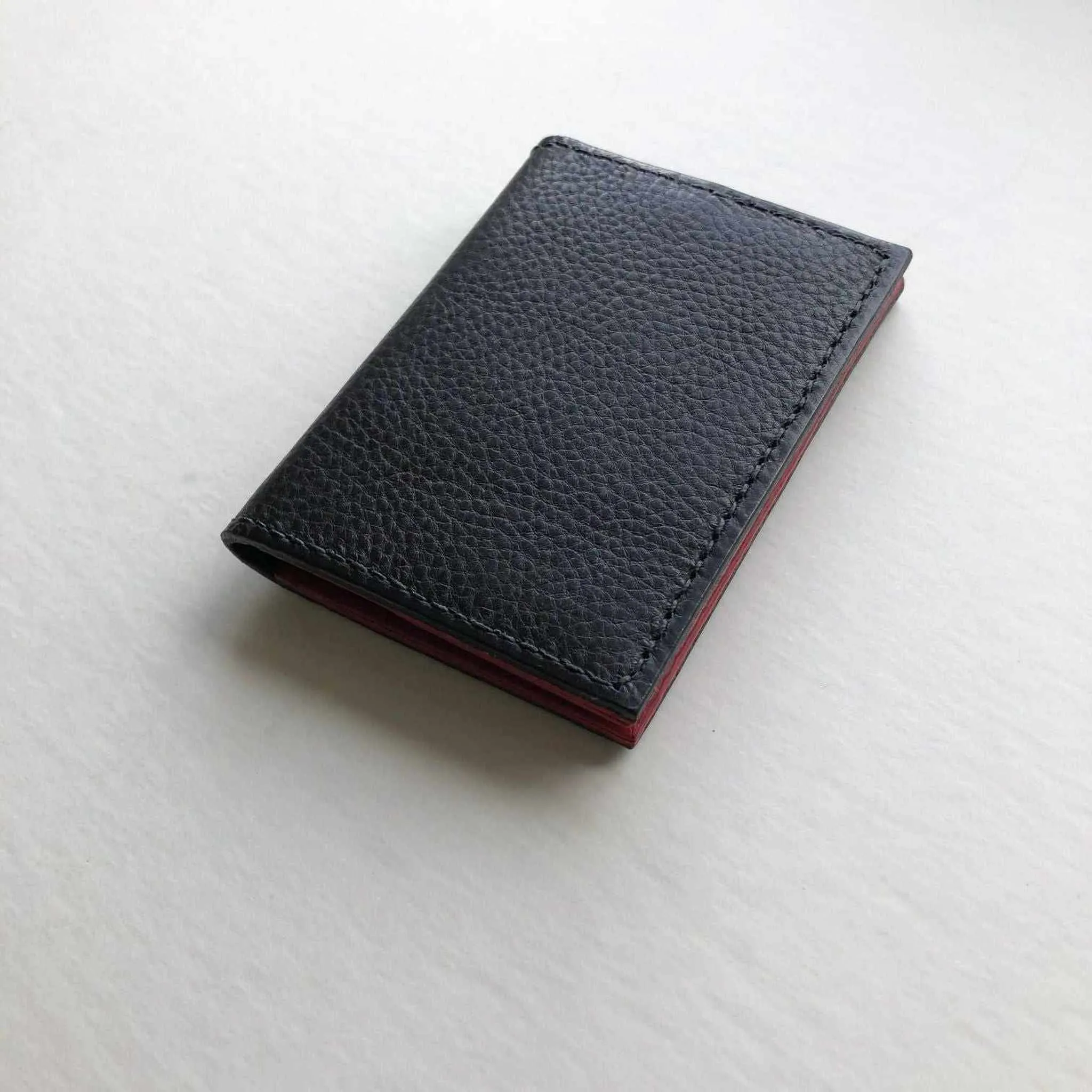 Black Leather Bifold Card Wallet