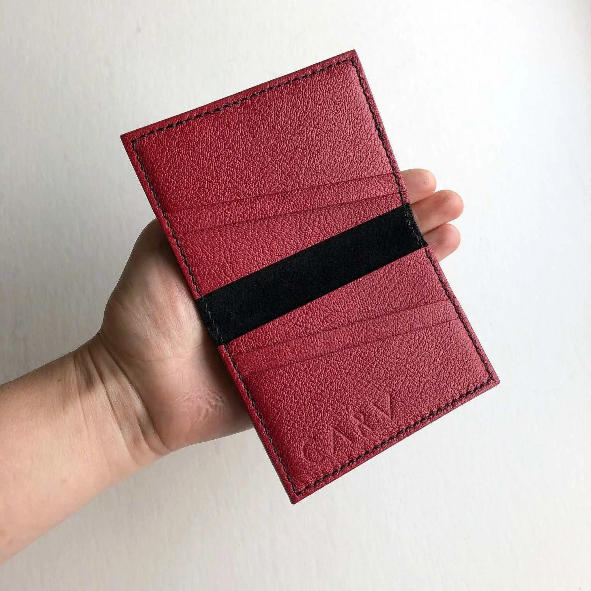 Black Leather Bifold Card Wallet