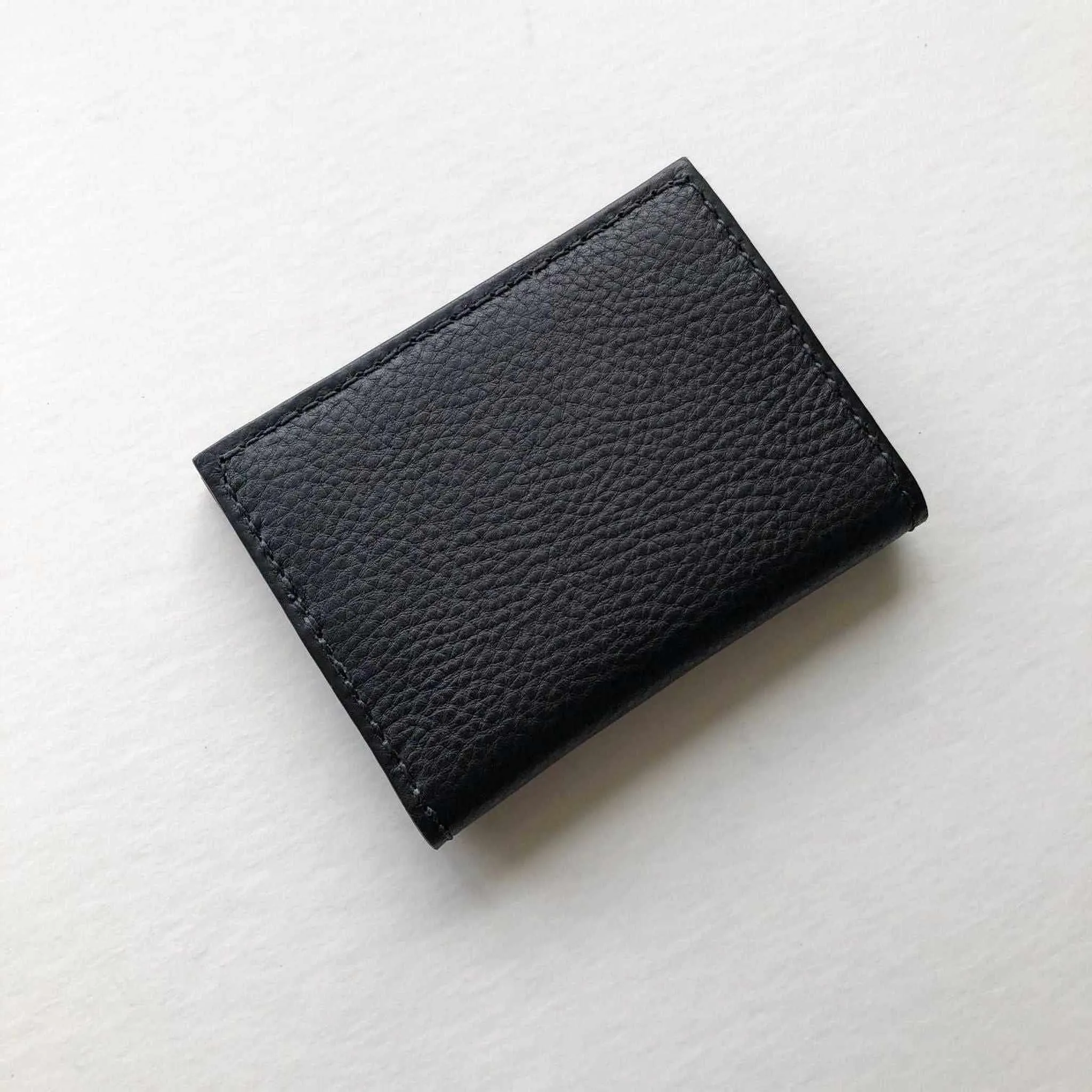 Black Leather Bifold Card Wallet